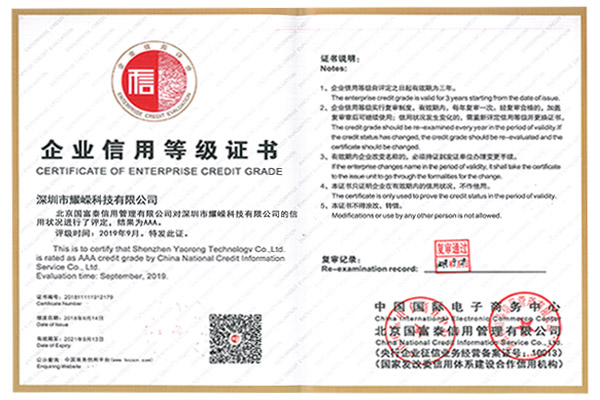 企业信用等级证书